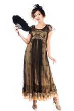 Izabella Victorian Style Dress in Black Gold by Nataya
