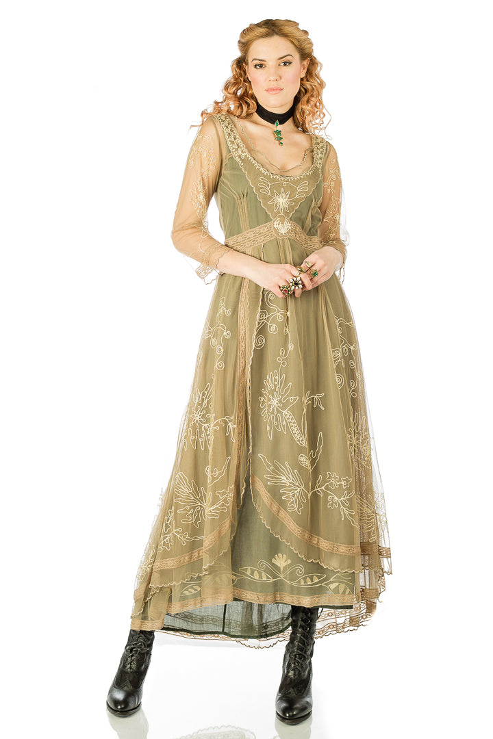 downton abbey party dress Nataya 40163 Downton Abbey Emerald Tea Party Gown 14 / Green