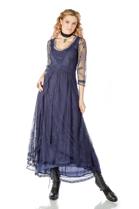 Nataya 40163 Downton Abbey Royal Blue Tea Party Gown
