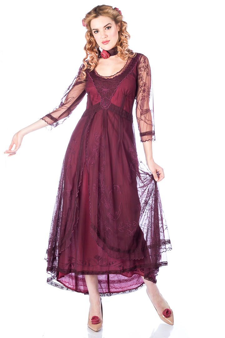 dress for downton abbey party Party dress in ruby by Nataya. Downton Abbey performance of tea party dresses