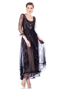 Nataya 40163 Downton Abbey Black/Coco Tea Party Gown