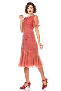 1920s Flapper Style Dress 40834 in Rose by Nataya