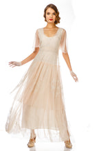 Scarlett 1920s Style Wedding Dress in Peach Ivory by Nataya