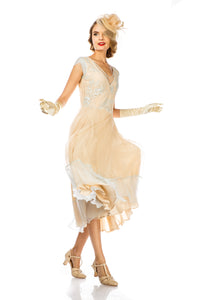 Ayla 1920s Style Wedding Dress in Nude Mint by Nataya