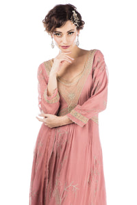 Edith Downton Abbey Inspired Dress in Pink Beige by Nataya