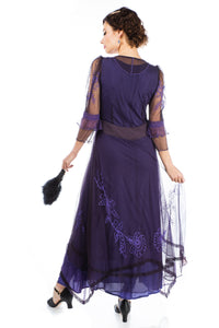 Kayla 1920s Titanic Style Dress in Purple by Nataya