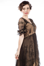 Kara Modern Victorian Dress in Black/Gold by Nataya