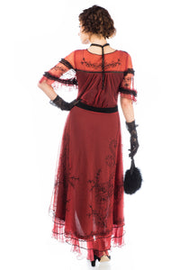 Kara Modern Victorian Dress in Wine Black by Nataya