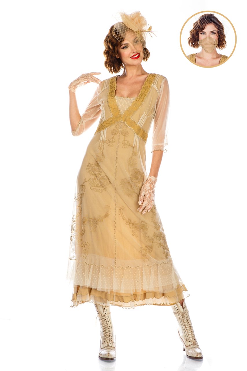 Vintage Titanic Style Dress in Gold by Nataya – Natayarack